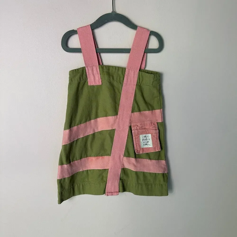 Eeni Meeni Miini Moh Dress Size 2 2T Pink Green Abstract Unique Minimalist